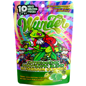 ULTRA HIGH POTENCY 7,500 MG BLEND + 20 MG THCP – WUNDER ENTHEOGENIC NOOTROPIC BLEND MUSHROOM GUMMIES